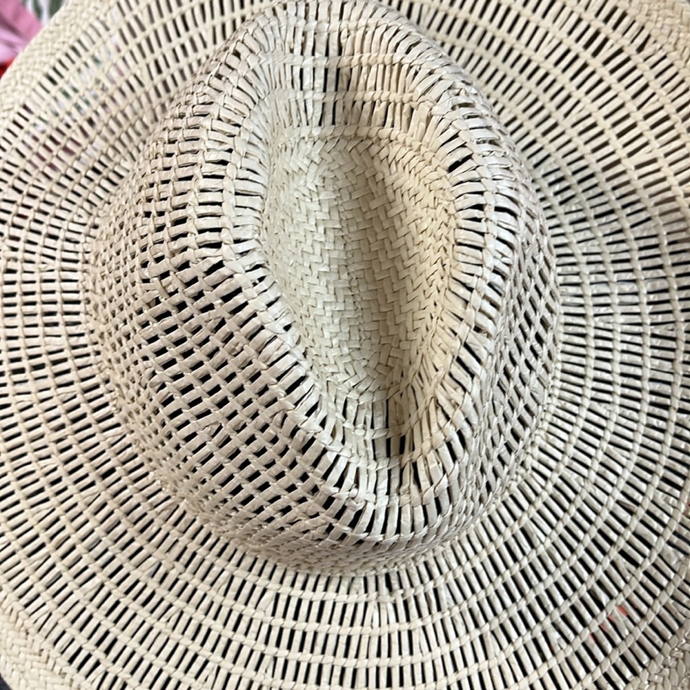 Anthropologie Wyeth Geo Open Weave Rancher Cream Straw Hat - Picture 3 of 7